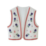 New Spring Style Simple, Slim, Embroidered Vest Vest-Outfit
