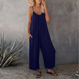 Sling Summer Solid Sleeveless Color Pocket Casual