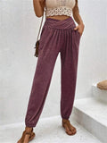 Fongt 2025 Women's Home Trousers Temperament Casual Loose Bag High Waist Girded Trousers Women