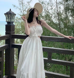 Fongt Shot Small Design New Summer New Holiday Fairy Wind Dress Strap Back Leisure Holiday Sling Dress Female-Outfit
