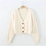 Style Knitted Cardigans Sweater Women Autumn Loose V-neck Long Sleeve Solid Tops Casual Coat 2020