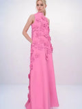 Spring 2025 New Fashion Sexy Sleeveless Three-Dimensional Flower Splicing Design Slimming Long