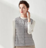 Autumn And Winter New Light Style Women's Down Jacket Vest Casual Without Collar Fashion Sleeveless Down Vest Coat-Outfit