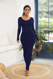 Sexy Long Polyester Spandex Dress Fashion Sleeve