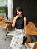 Fongt Not Refund] Xixi 13 Line Summer Wave Dot Small Shirt Chindless T-Shirt Top Lady 89315