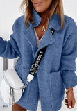 Street Collar Large Pocket Loose Knitted