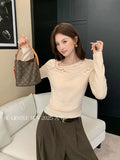 Fongt Xixi 2025 Autumn White Standard Temperament Wool Kinesi Flower Bottoming Lady Set On The Coat Woman 25384