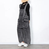 Fongt Waist Strap Jeans Fall 2024 New Loose Version Large Pocket Design Personality Wide Leg Pants Woman-Outfit