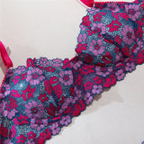 Purple Floral Lingerie Set-Outfit