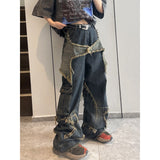 Star Patch Distressed Blue Boyfriend Jeans-Outfit