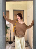 Fongt Xixi 13 Lines 2025 Autumn White Label In Temperament Elegant Mare Knit Sweater Sweater Female 25327