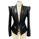 Fongt New Star Fashion Heavy Worker Chicken Eye Tie Repair Leather Suit Jacket Jacket Jacket Jacket