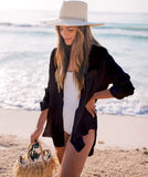 Fongt Blouse Wrinkle Cloth Vacation Bikini Sunscreen Shirt Shirt Beach Sunscreen Clothing