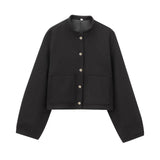 Fongt Women's Explosion Bags With Short Pilot Jacket Jacket