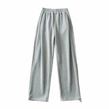 Summer New Wide-Legged Trousers Hong Kong Style Casual Floor Trousers Ladies Loose Exercise Leg Drawstring Trousers-Outfit