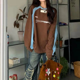 Vintage Print Raglan Sweatshirt-Outfit