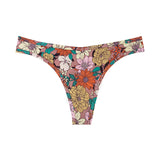 Ice Silk Scarless Thongs Women Print Low-Waist Sexy T-Sants Hot Sedulish Ultra-Thin Yoga Pants