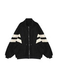 vintage oversize jacket made of imitation lambskin with