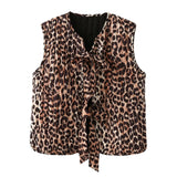 Fongt Women's Clothing INS Explosive Leopard Ripple Vest - Long-Term Stocking Assured Shelves