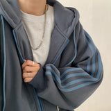 Hooded Sweatshirt Winter Jacket Women Korean Fashion Thick Clothes Harajuku Oversized Print Long Sleeve Chic Zip-Up