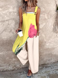 Fongt New Summer New Women's Printed Retro Jumpsuits Loose Sleeveless Design