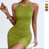Fongt Spring Summer New Sexy Slanted Shoulder Strap Bare Back Fishtail Temperament Dress Woman