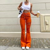Color Slim Fit Flared Pants New Classic