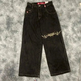 Printed Baggy Jeans For Men's 2K Casual Wide-Legged Jeans-Outfit