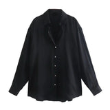 Spring Style New Spring Satin Texture Classic Shirt 7969046-Outfit