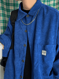 Men's Corduroy Loose Button-Down Shirt-Outfit