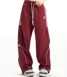 Vintage Piping Details Cargo Sweatpants-Outfit