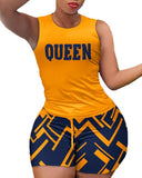 Summer New Fashion Leisure Printing Set With Two Pieces-Outfit