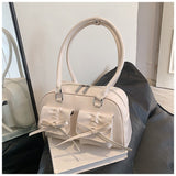 The Galactic Satchel Bow Leather Shoulder Bag-Outfit