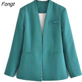 Spring Women's Solid Color Slim Simple Leisure Suit Coat Chic and Elegant Woman Jacket Women's Blazer Tailoring Blazer