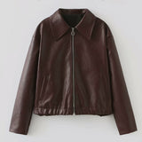 Fongt Women's Explosive Solid-Colored Collar Jacket Jacket