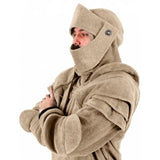 Fongt Hooded Elbow-Wearing Mask Fagroom Fagroom Faeling Fagmouse Solid-Color Coat Tunic