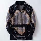 Fongt Men's Vintage Heavy-Industrial Knitted Jersey Thick Medium-Long Cardigan Sweater Jacket