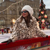 Leopard Print Faux Fur Coat-Outfit