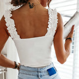 Fongt Hot Style Sexy One-Word Collar Low-Cut Strap Slim Top-Outfit