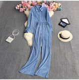 Fongt Suit Female Temperament Loose Long-Sleeved Shirt Two Sets Of Leisure High-Waist Hanging Pendant 100 Rolls