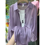 Fongt New Fashion Clothes Beaded Sunscreen Women Loose Lantern Sleeve Shirt Senior