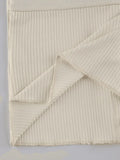 Fleece Bow-Neck Ribbed Lace Blouse-Outfit