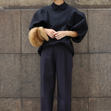 Spring Summer Chic Lantern Sleeve Top Quality Elegant Temperament Blouses Femme High Level Turn Down Collar Shirts-Outfit