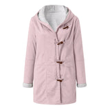 Intellectual Simple Original Style Solid Color Leisure Button Cardigan To Keep Warm Medium And Long Hooded Lady's Coat-Outfit