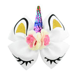 High Quality Bow With Cute Ear Design Hair Clip Ribbon Bow With Unicorn Horn Hair Accessories