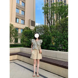 Fongt Broken Flower Short-Sleeved Shirt Women's Summer Lotus Doll-Side Doll Shirt Chiffon Small Sleeve