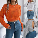 Fongt Shooting 2025 Autumn And Winter Sexy Dew Button Hollow Long-Sleeved Cover Sweater Women's Clothing