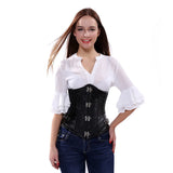 PU Court Fashion Ladies Harness Top Antique Lock Button Shaping Body Suit-Outfit