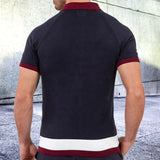 Fongt Men's Single-Dcupy Splicing-Colbled Knitted Shirt Men's Casual POLO Shirt