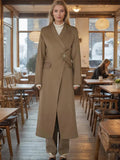 Temperament Commuting Wind Irregular Coat 2025 Summer New Personality Splicing Tie Deconstruction Design Long Windwear